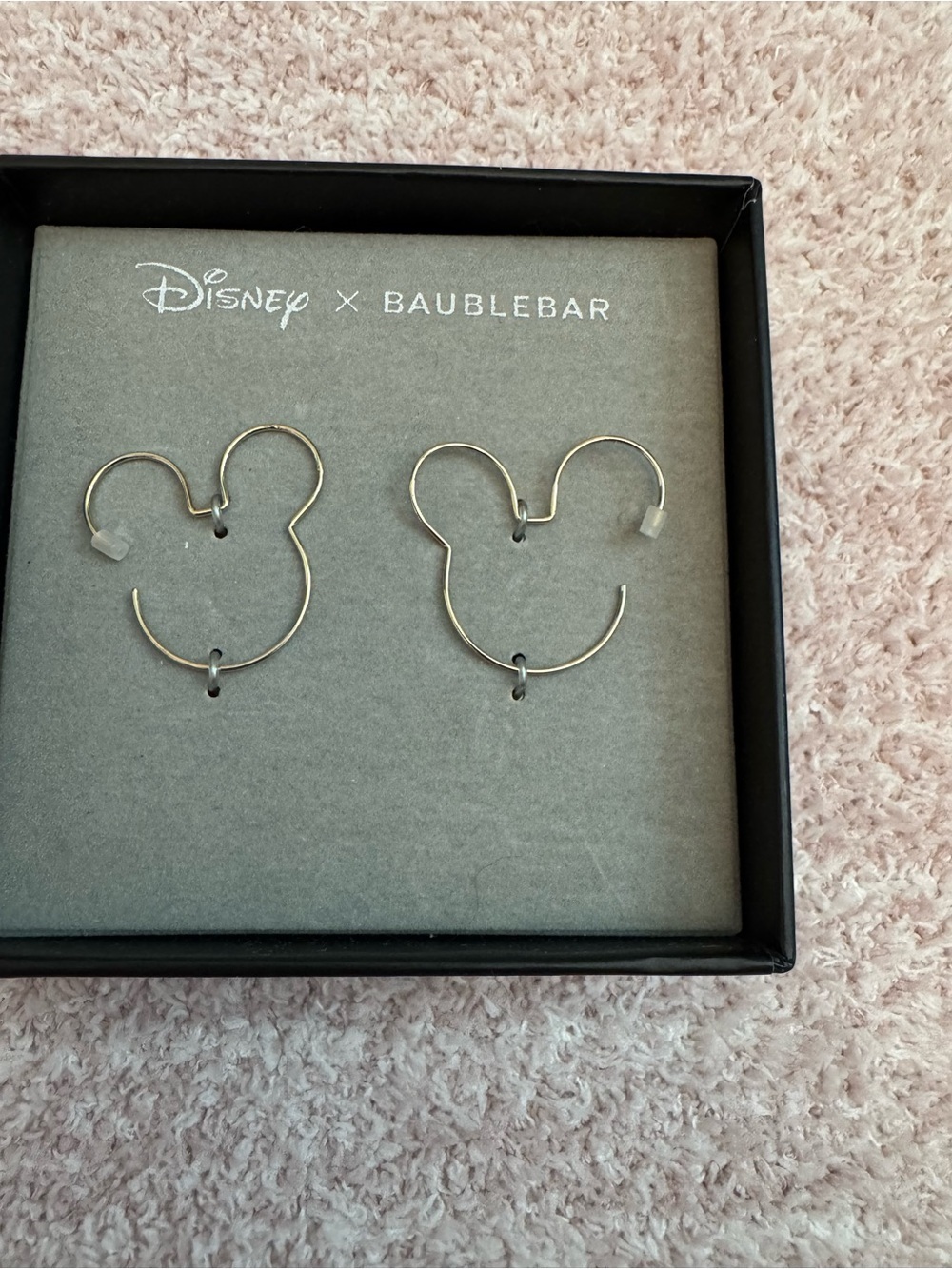 Disney x BaubleBar Mickey Mouse Gold Outline Hoop Threader Earrings